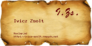 Ivicz Zsolt névjegykártya